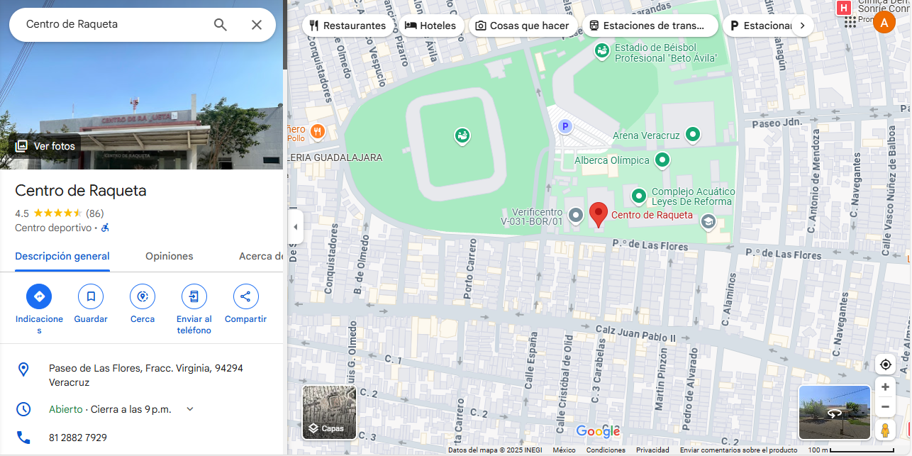 INSTITUTO VERACRUZANO DEL DEPORTE "CENTRO DE RAQUETA"